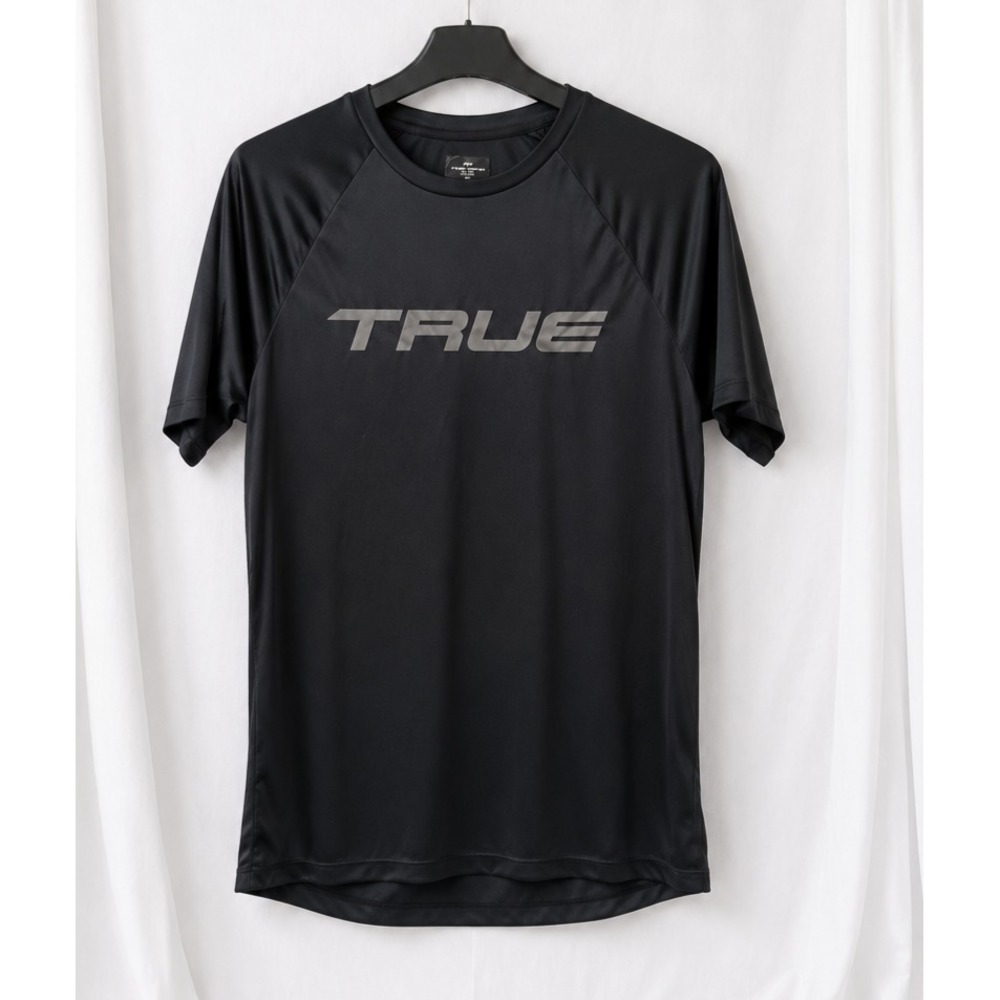 TRUE Temper Performance Shirt Mens Large Black Athletic Training Short Sleeve